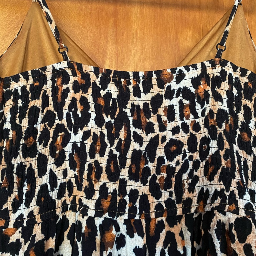 Band of Gypsies Leopard-Print XS Maxi Slip Dress in Brown Black - Picture 5 of 7